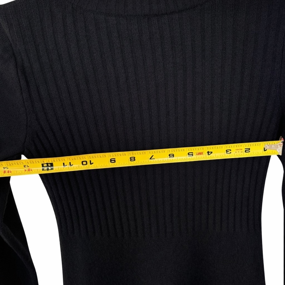 100% Cashmere Sweater Dress Ribbed Mini Black Size L NWT Soft Luxe - Picture 6 of 9